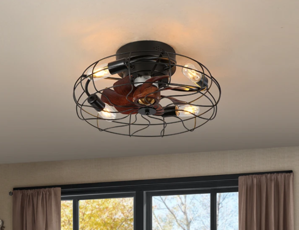 Retro stropní ventilátor se světlem přisazený (1)