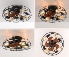 Retro stropní ventilátor se světlem přisazený (4)